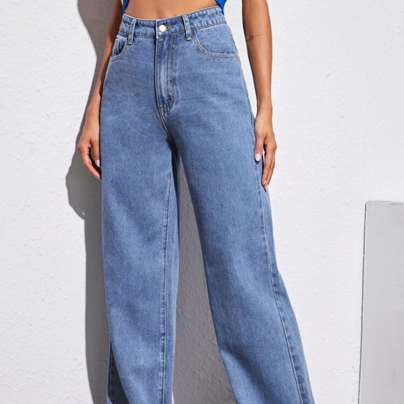NWOT - SHEIN Wide Leg High-Rise Baggy Jeans (L) - Picture 2 of 10